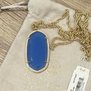 Kendra Scott Gold and Periwinkle Blue Pendant Necklace NWT
